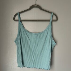 Old Navy Blue Ribbed Crop Camisole